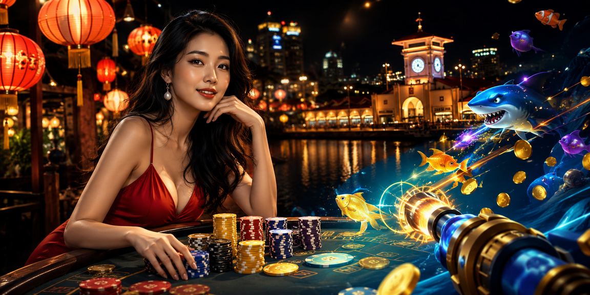 Người chơi tham gia bắn cá điện tử tại TP. Hồ Chí Minh dưới ánh đèn lồng lễ hội
