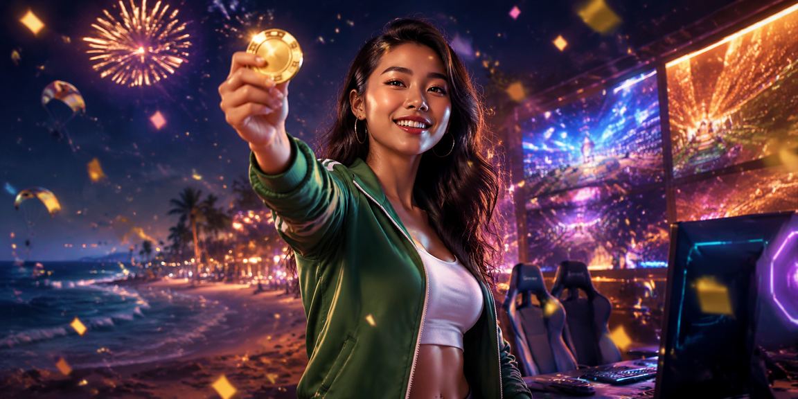 Nhóm bạn trẻ tại Mũi Né tham gia đặt cược esports và chơi game trực tuyến trong lễ hội biển