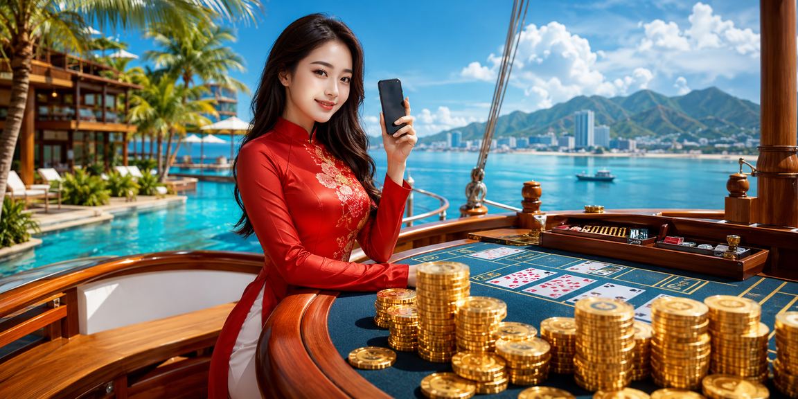 Bàn baccarat phong cách Việt Nam tại Nha Trang với áo dài truyền thống